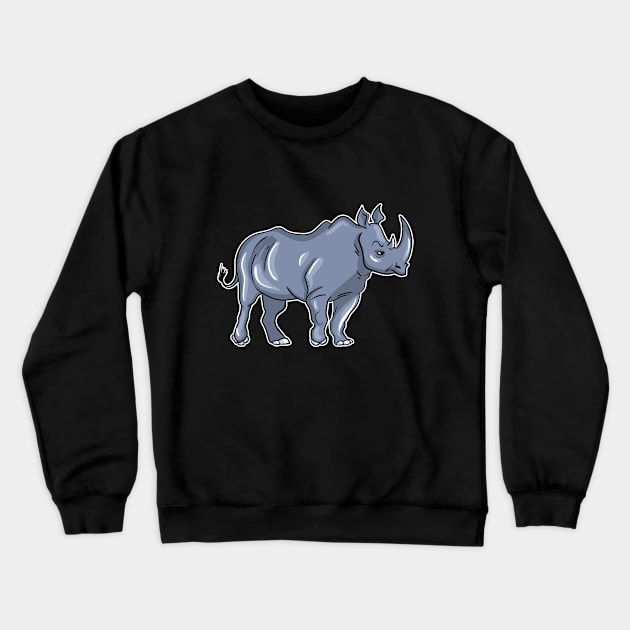 Rhino Crewneck Sweatshirt by LetsBeginDesigns